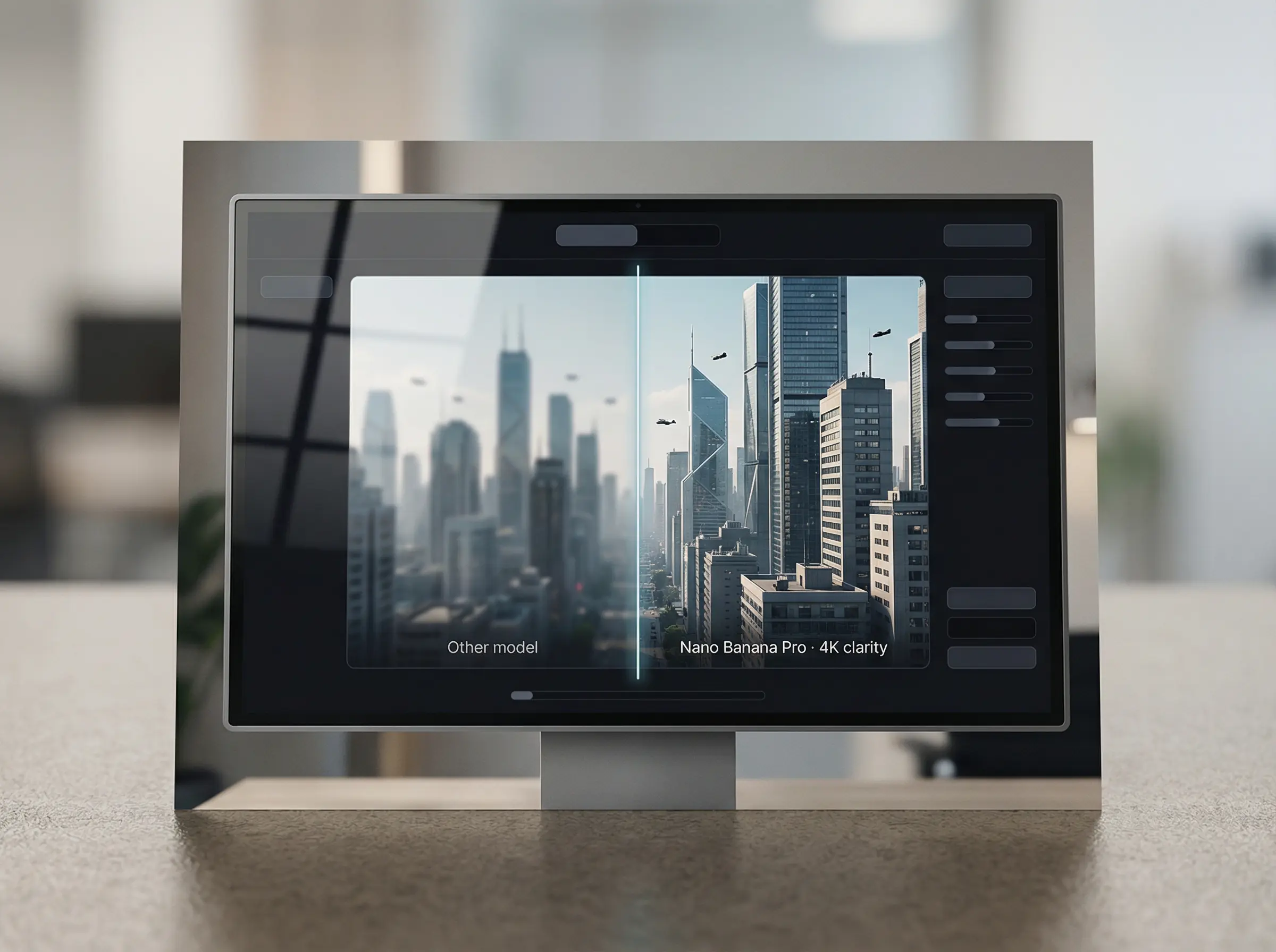 4K Vergleichstafel mit zwei Nano Banana 2 Porträts bei identischem Licht