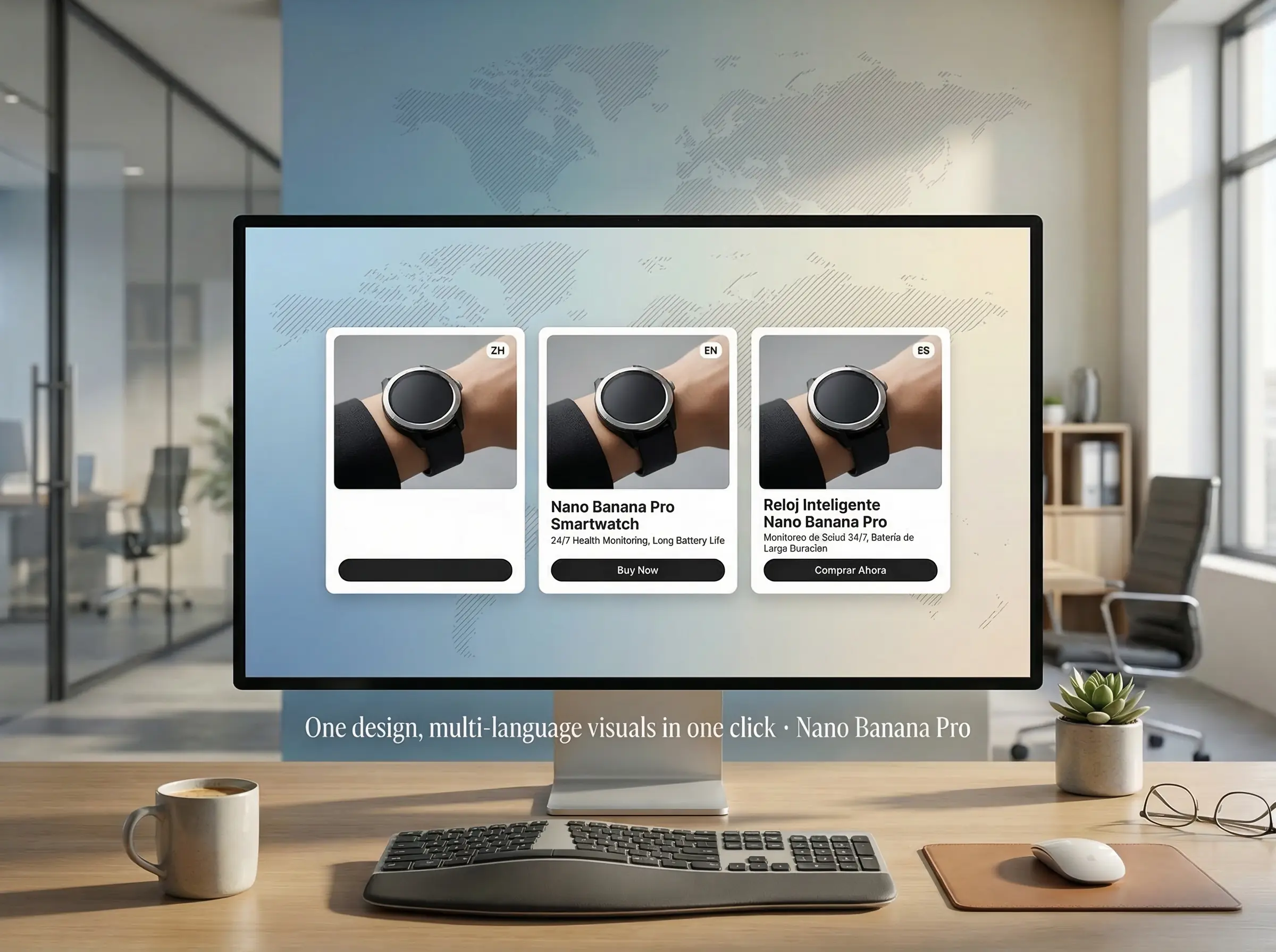 Multilingual compliance card with SynthID badges and tooltips